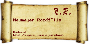 Neumayer Rozália névjegykártya